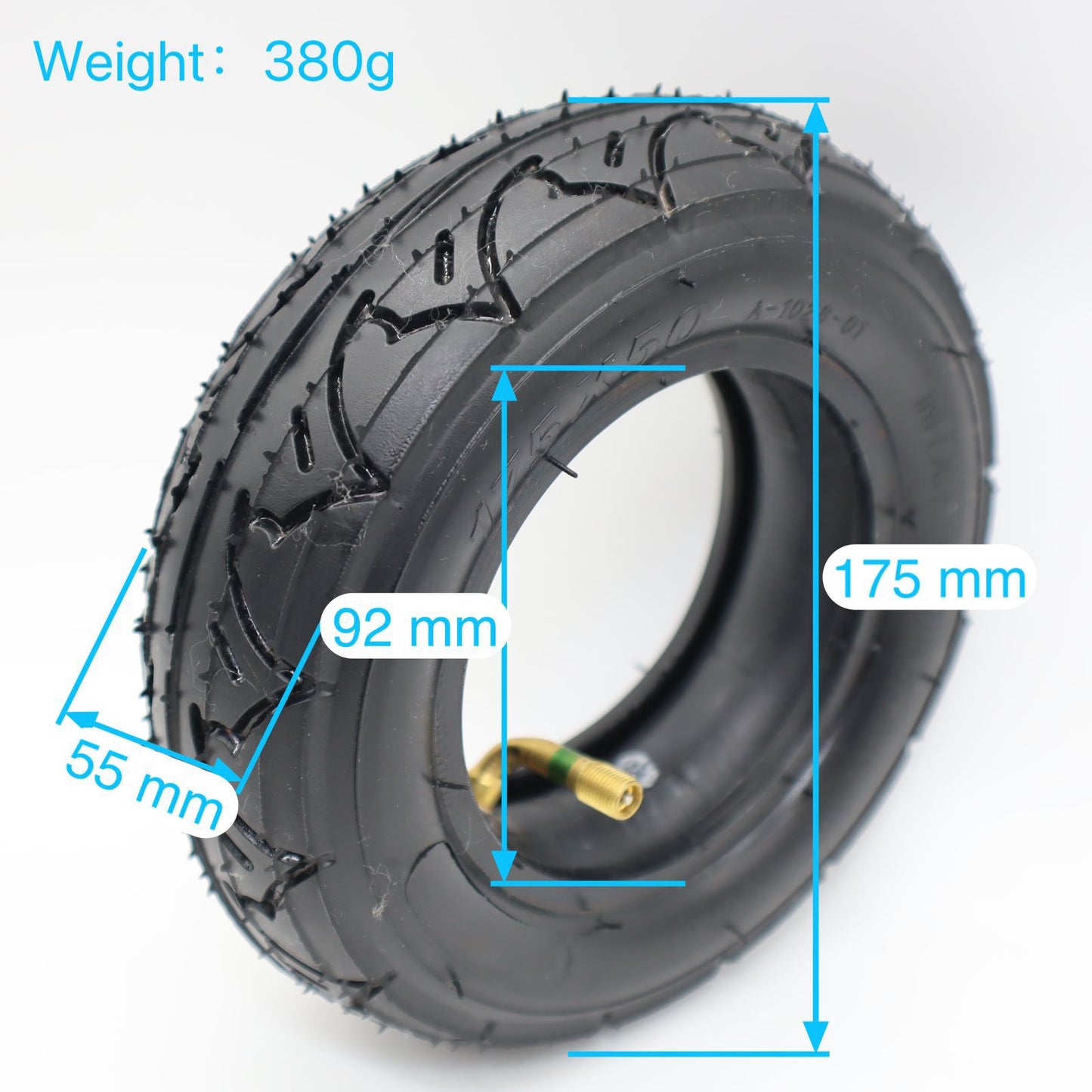 175x50 Off-Road Inflatable Wheel,Pneumatic Outer Tire for Electric Skateboard