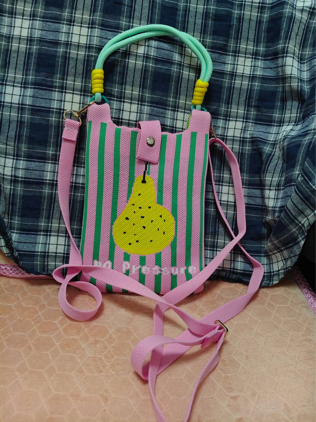 Knitted multi-functional bag